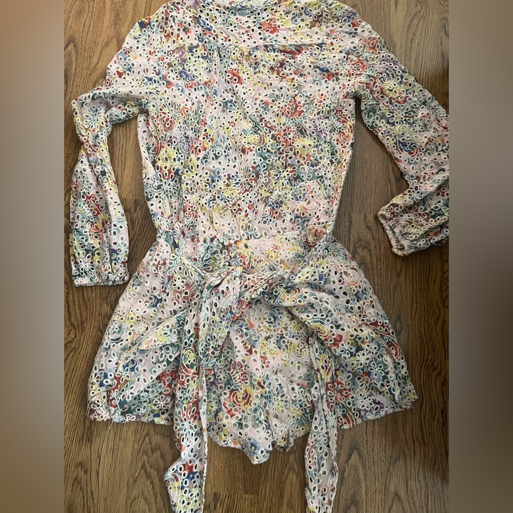 Mare mare Anthropologie Floral Eyelet Romper with Pastel Print boho chic revolve - Picture 4 of 9